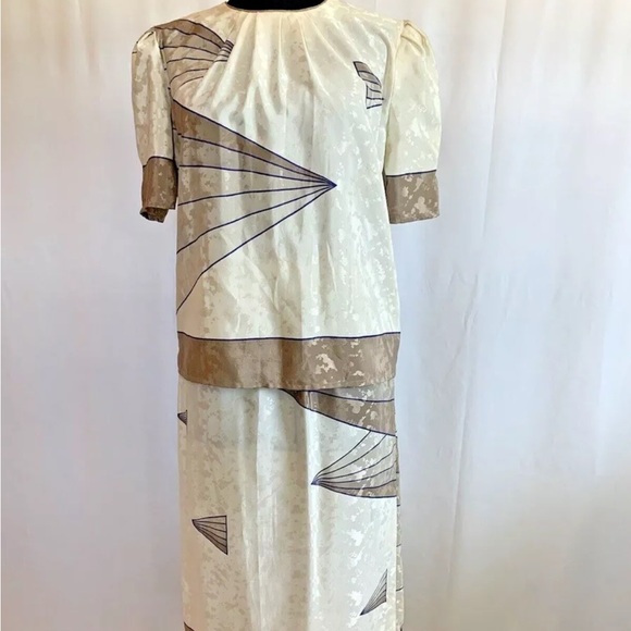 Vintage Dresses & Skirts - Vintage 1980s Hal Ferman Skirt Top Set - size Medium